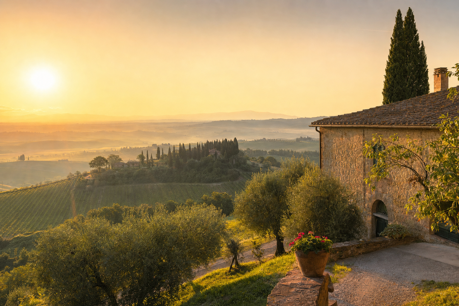 Sfeervol Italiaans landschap op de homepage van Italië Dichtbij